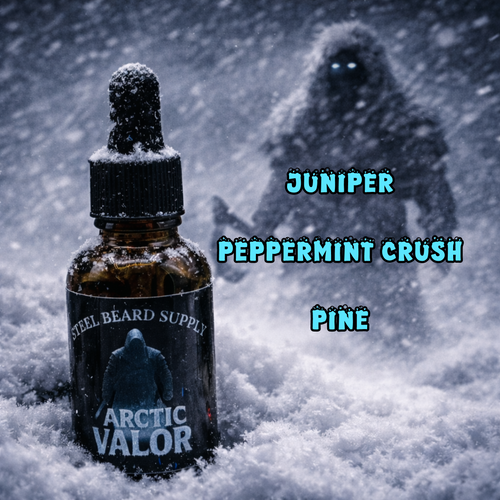 Arctic Valor- Beard Oil- Sweet Juniper, Peppermint crush, and Pine