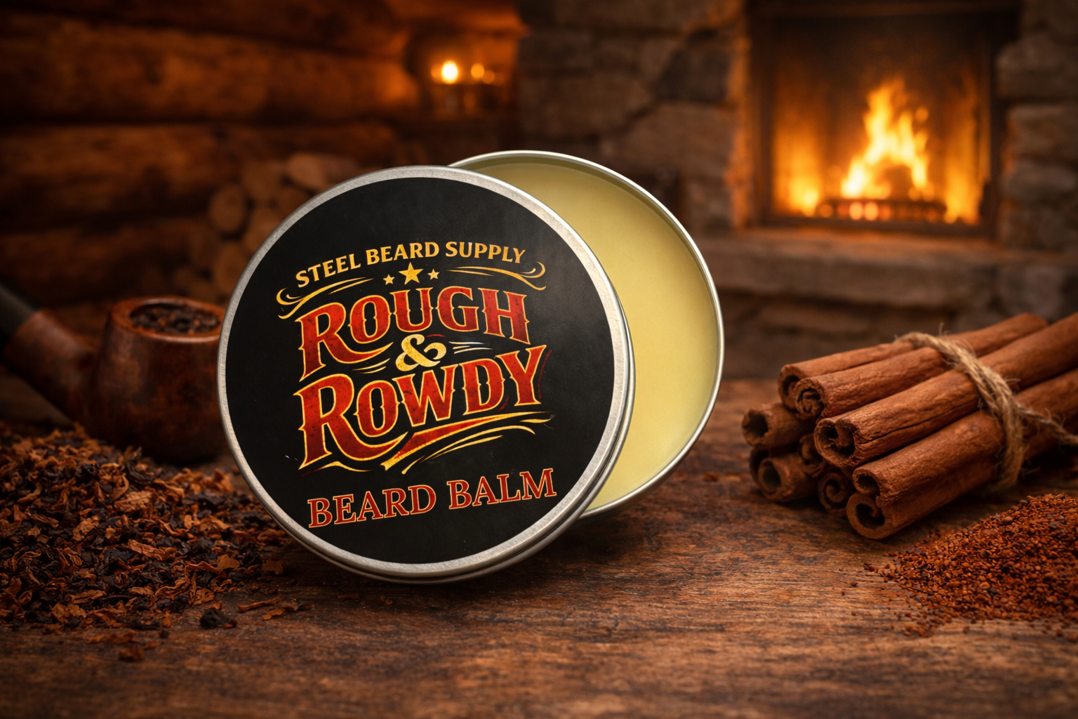 Rough & Rowdy- Beard Balm- Pipe Tobacco, Cozy Cabin, and Campfire